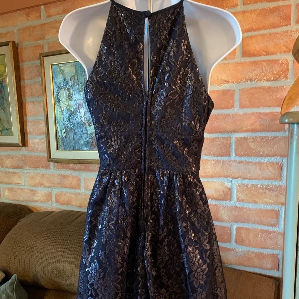 Navy blue sparkly mini dress - Picture 3 of 4